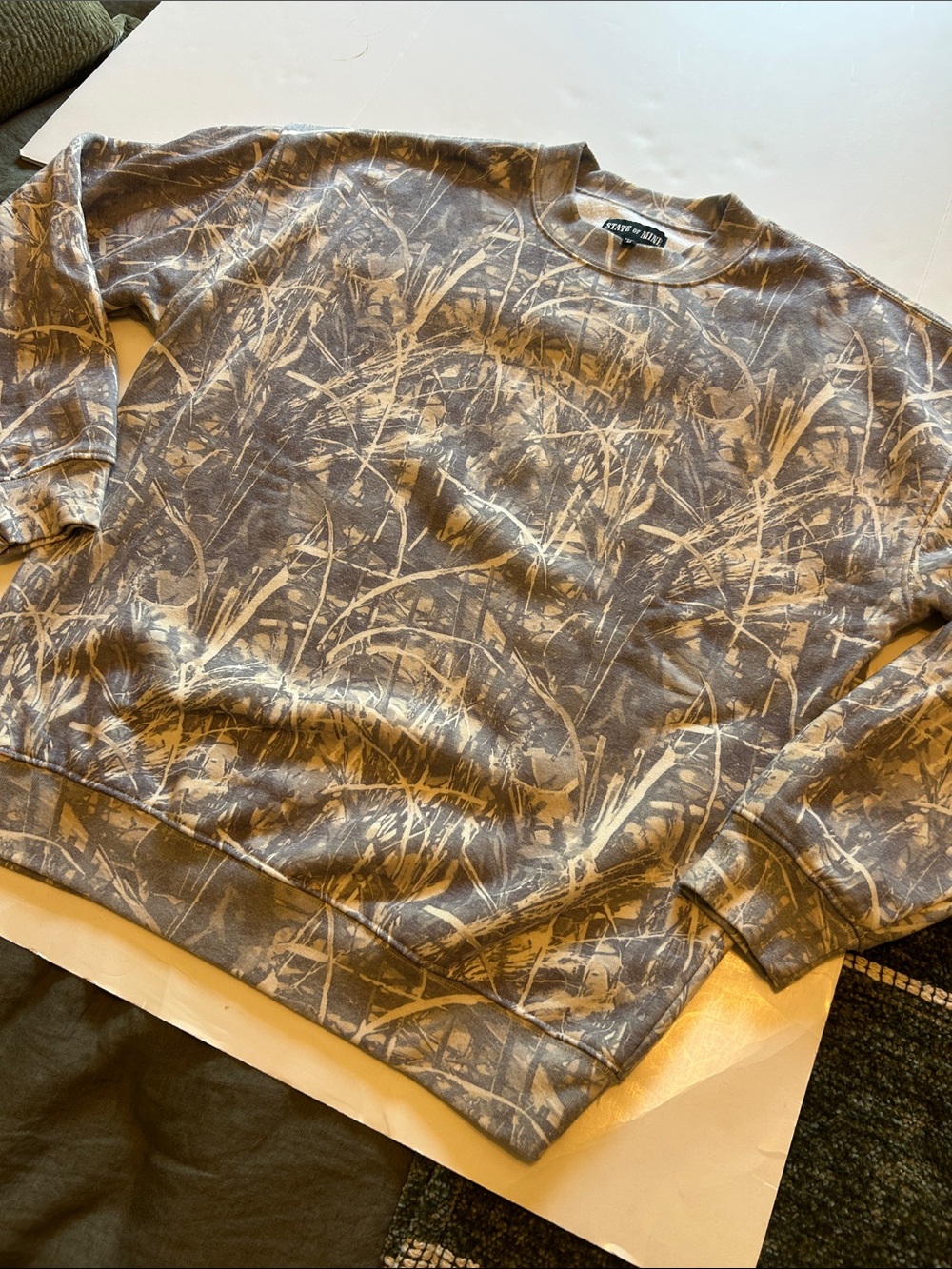 Men's Brown/Tan Camo Crewneck Sweatshirt
